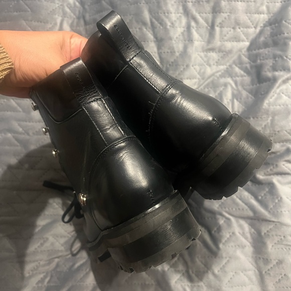 AllSaints Womens Bootie Black Lia Calf Leather Drawstring Boots 39 (8.5W) - Picture 5 of 10